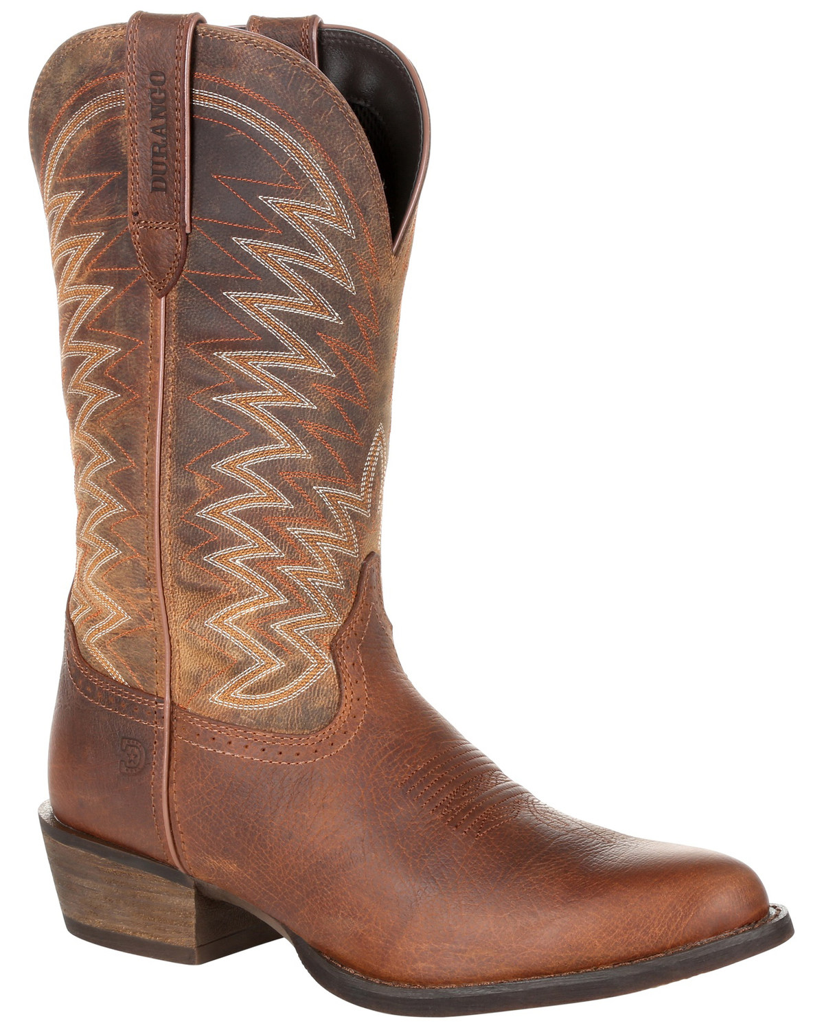 Brown round toe cowboy boots clearance