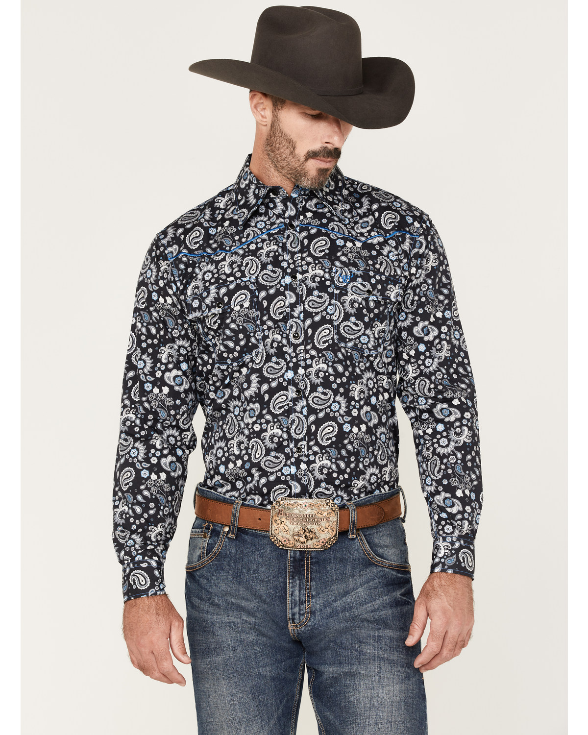 Cowboy Hardware Men's Paisley Print Snap Western Shirt