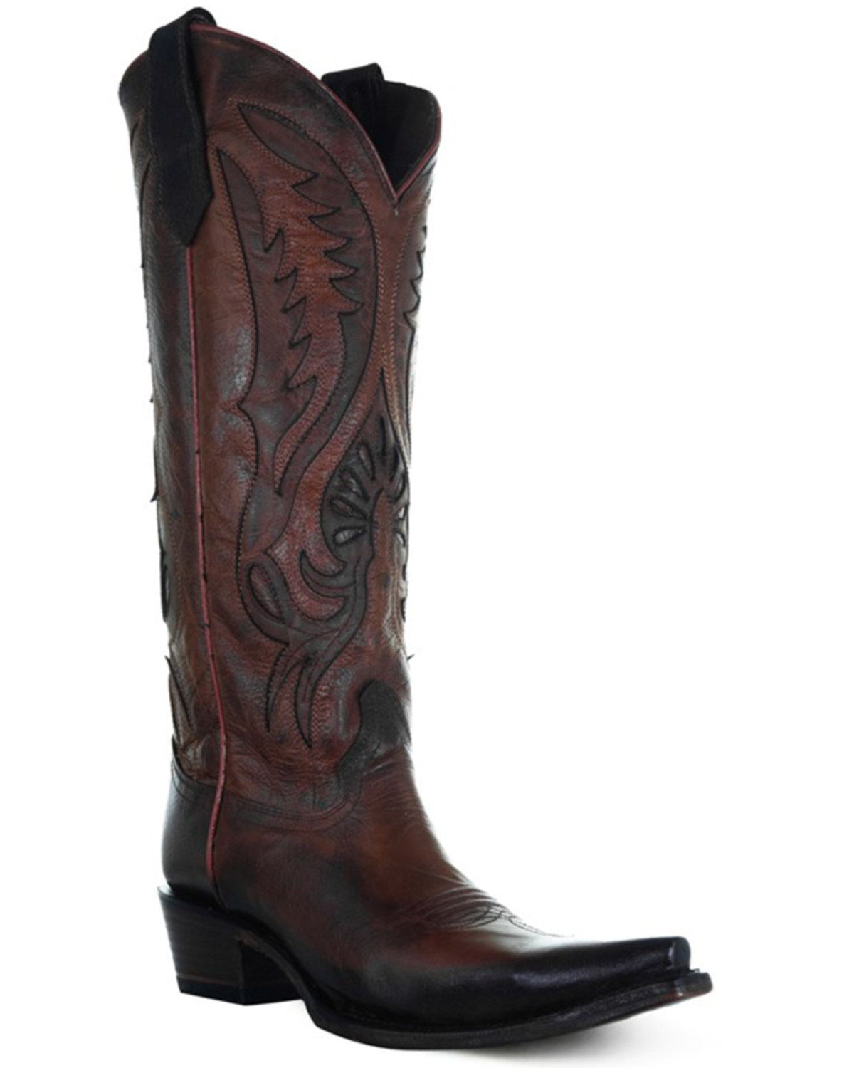 Corral Women's Inlay Tall Western Boots - Snip Toe