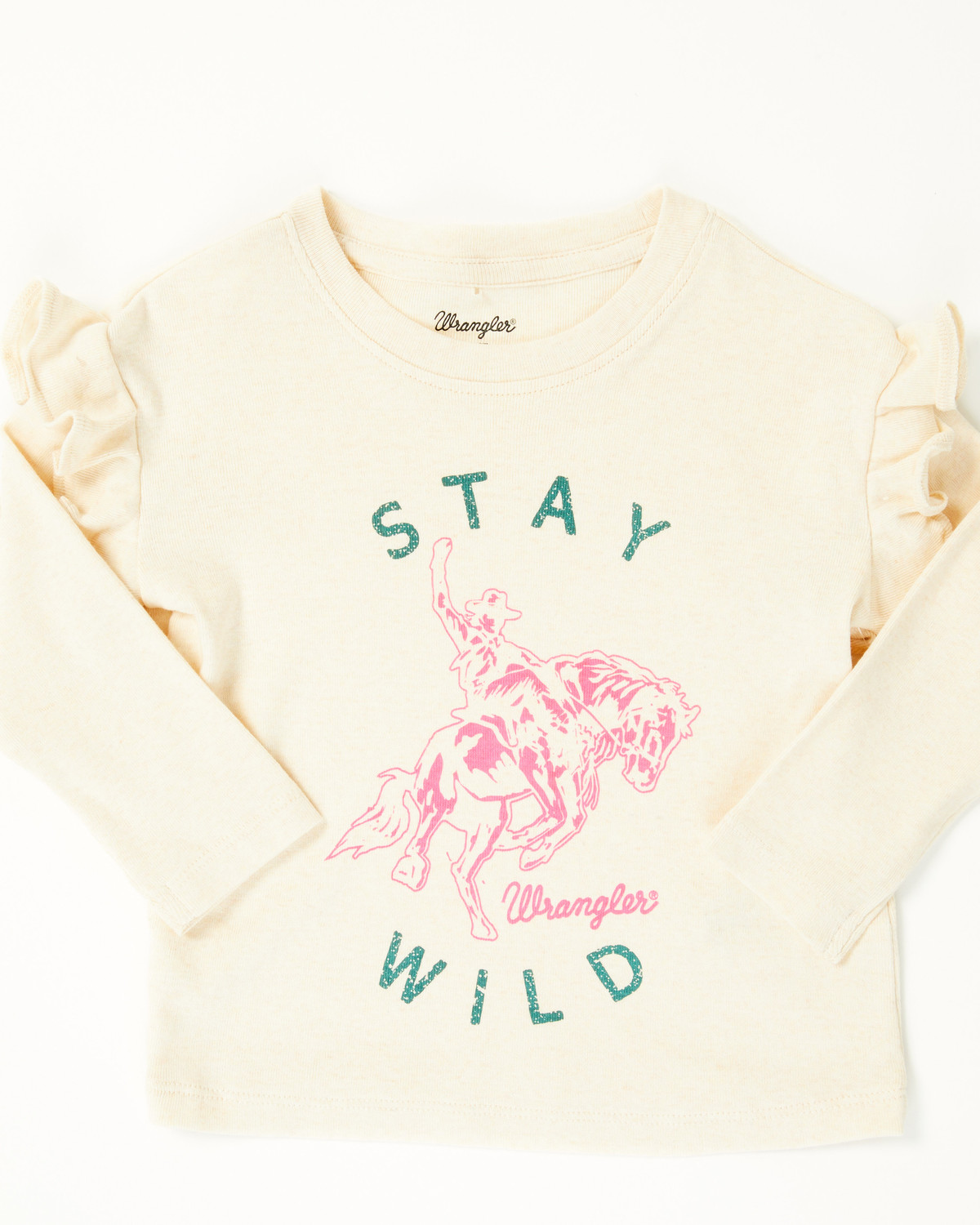 Wrangler Toddler Girls' Stay Wild Long Sleeve Graphic Shirt