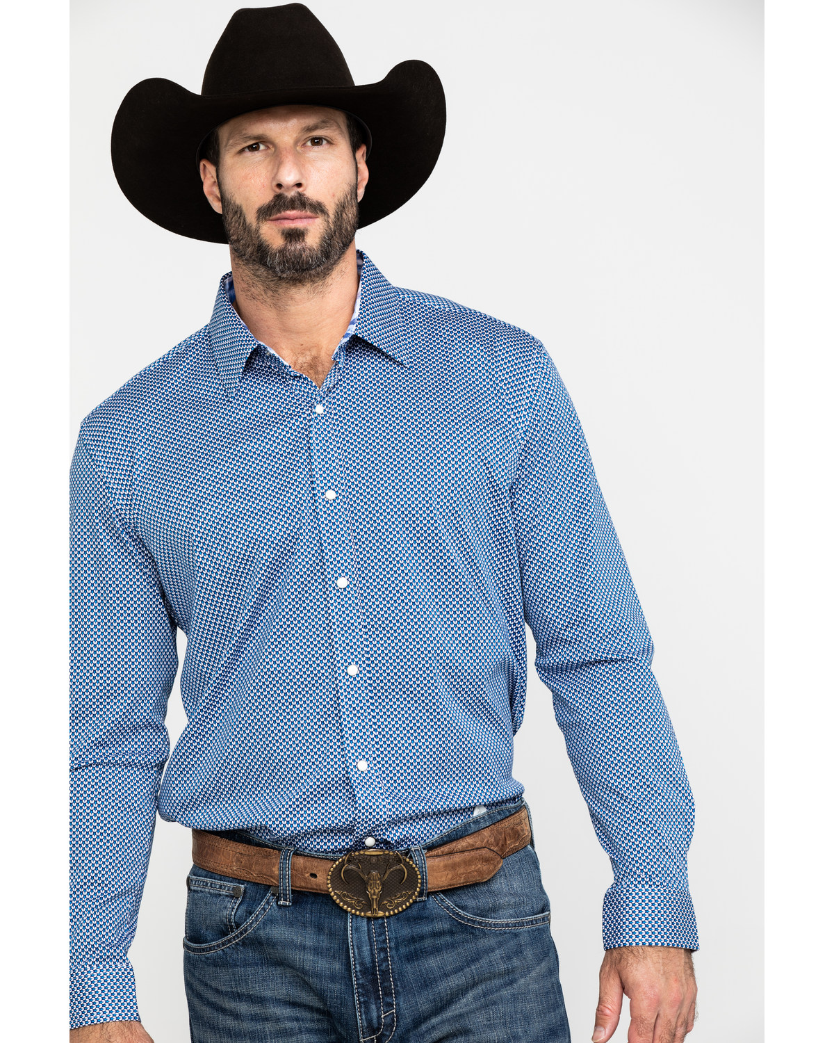 Scully Signature Soft Series Men's Geo Print Long Sleeve Western Shirt