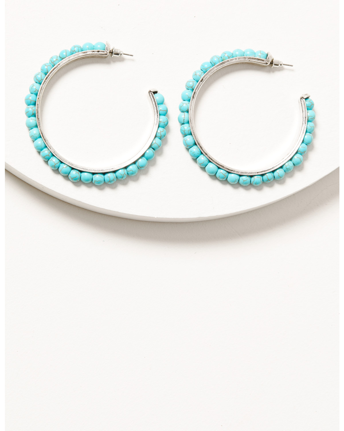Shyanne Women's Turquoise Beaded Hoop Earrings