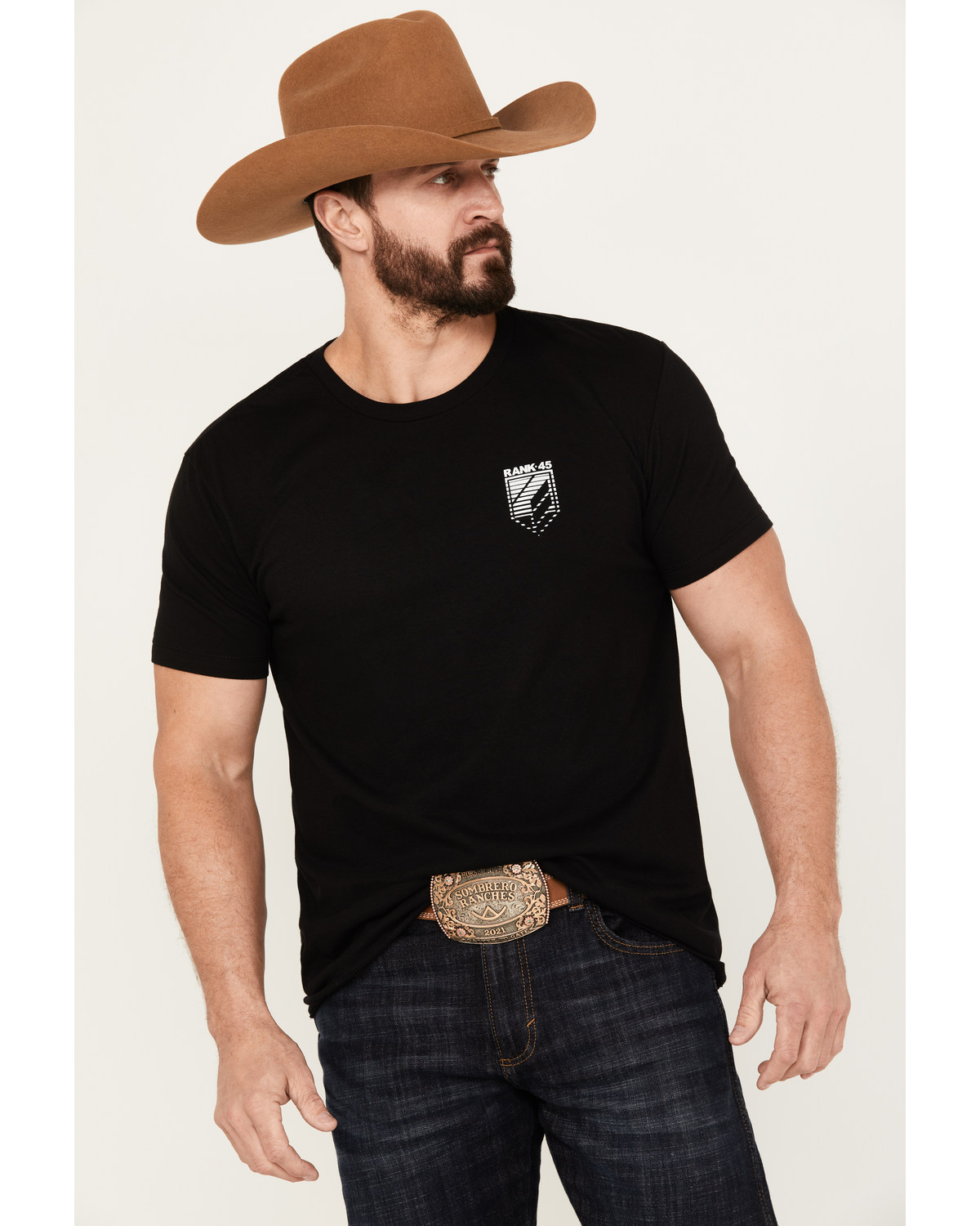 RANK 45® Men's Bronco Coral Short Sleeve Graphic T-Shirt