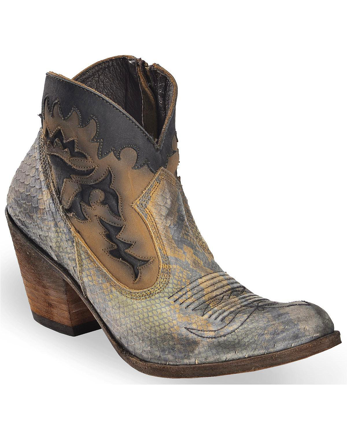black cowboy booties womens
