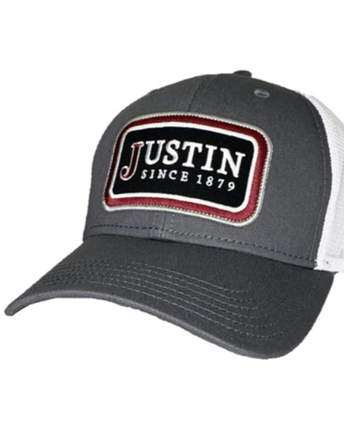 Justin Men's Logo Embroidered Patch Mesh Back Cap