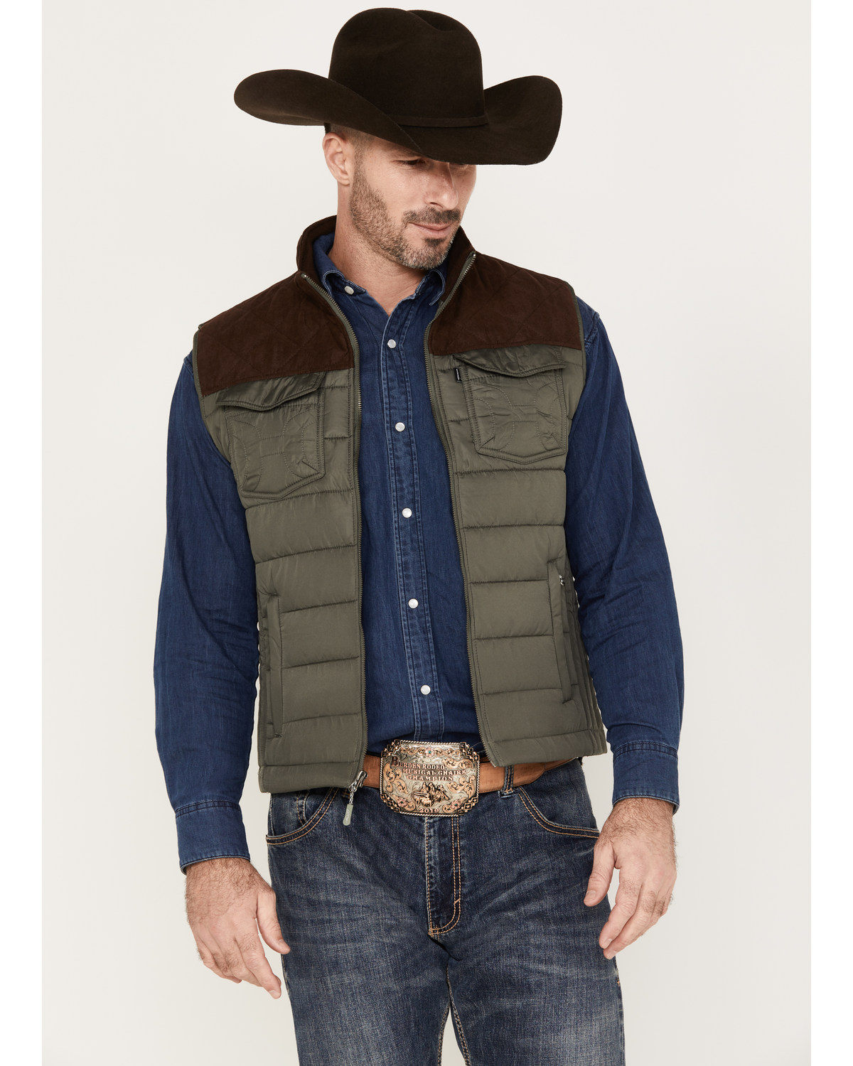 Hooey Men's Color Block Packable Vest