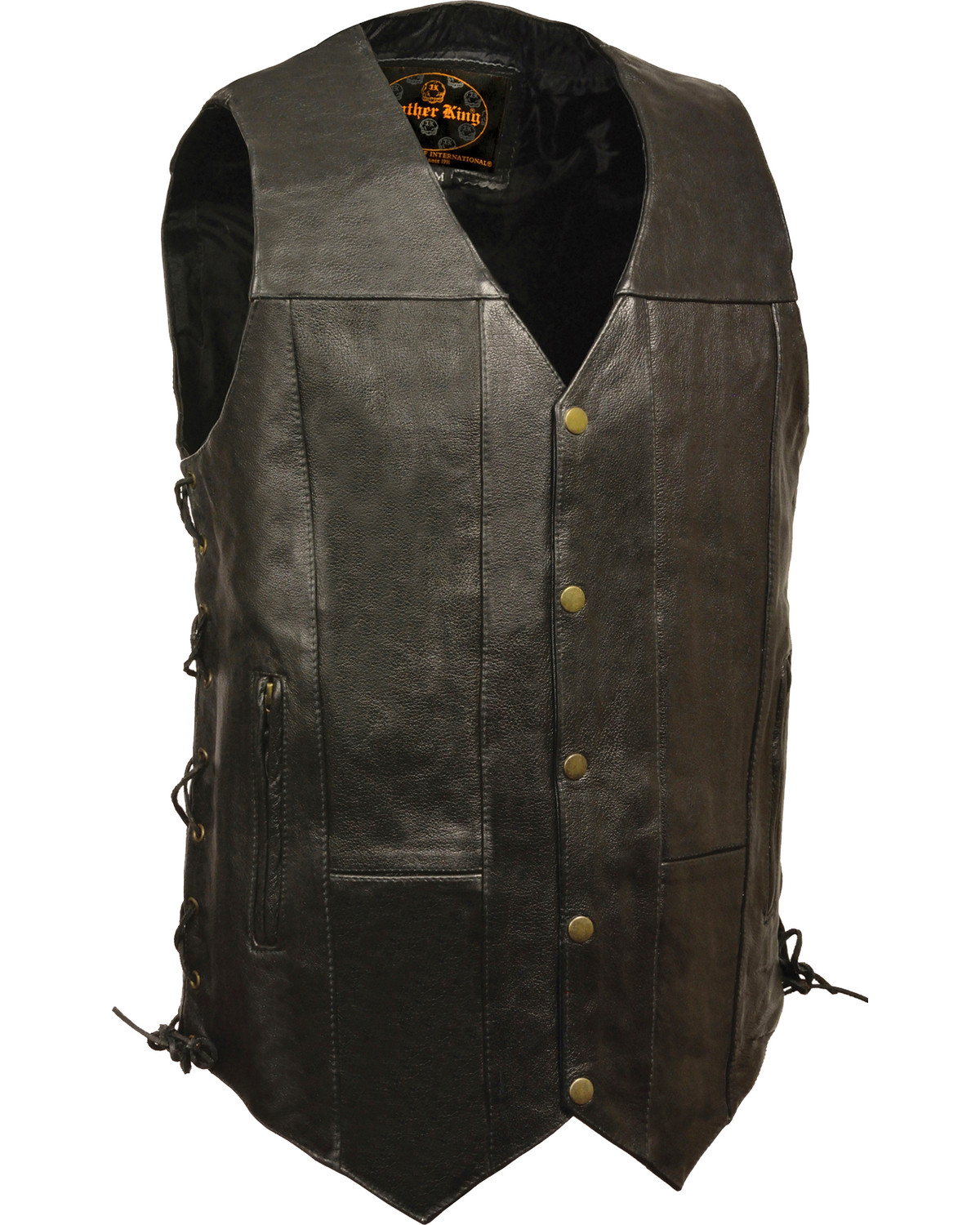 Milwaukee Leather Men's 10 Pocket Side Lace Vest - Tall
