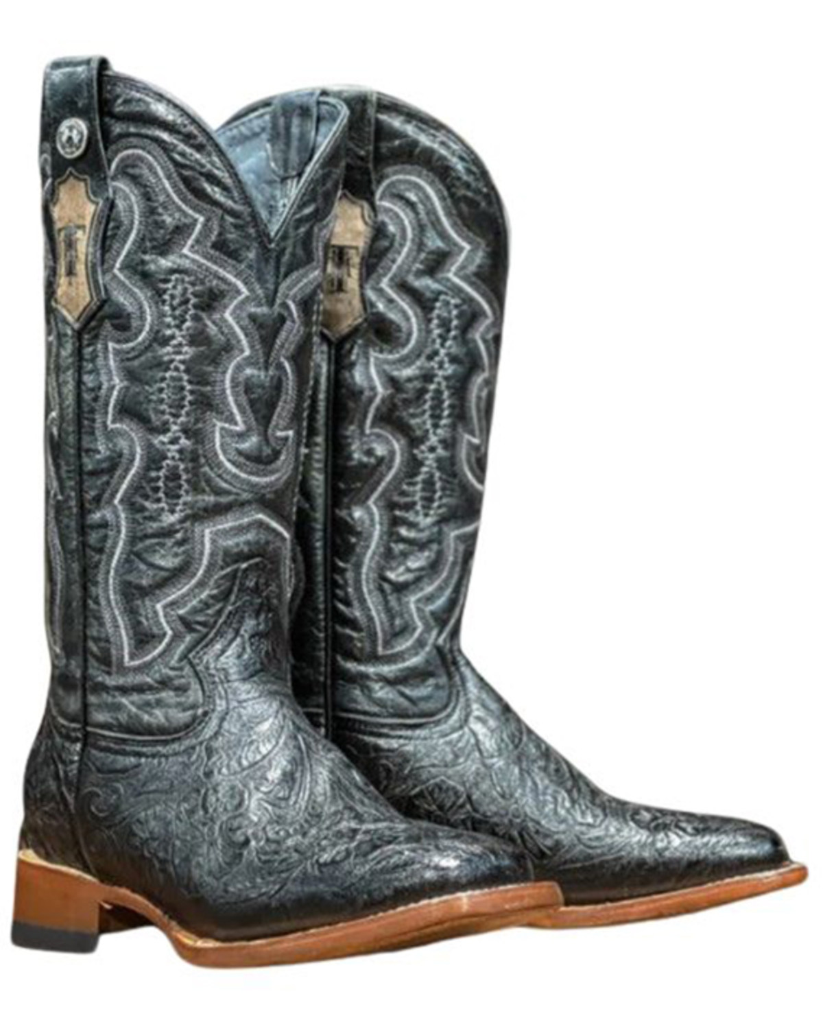 Tanner Mark Women's Mendocino Tooled Western Boots - Broad Square Toe