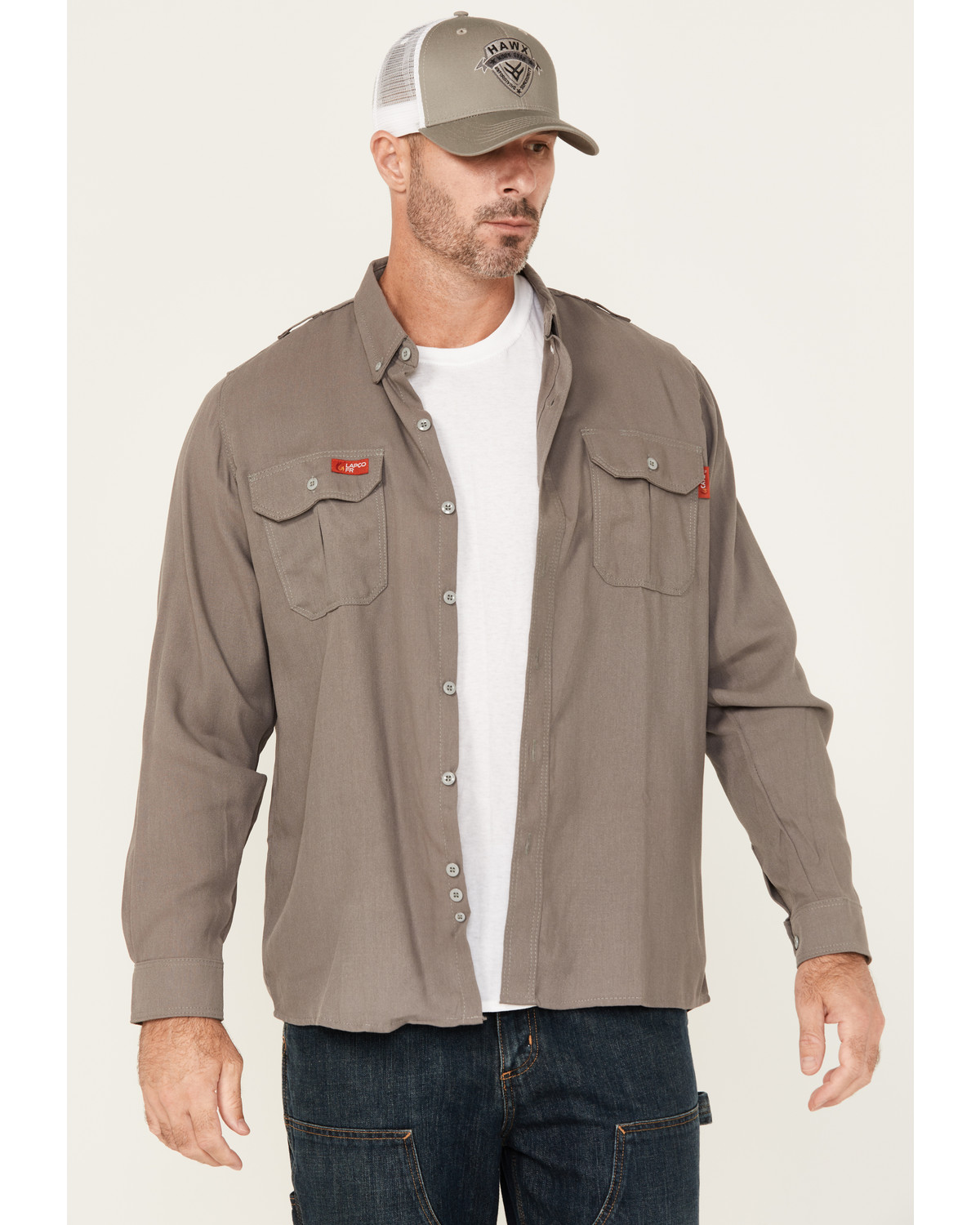 Lapco Men's FR Modern Uniform Long Sleeve Button-Down Work Shirt