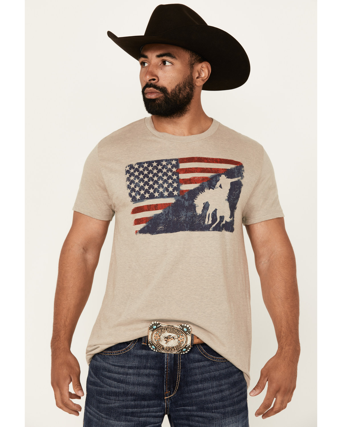 Cody James Men's Flag Cowboy Short Sleeve Graphic T-Shirt