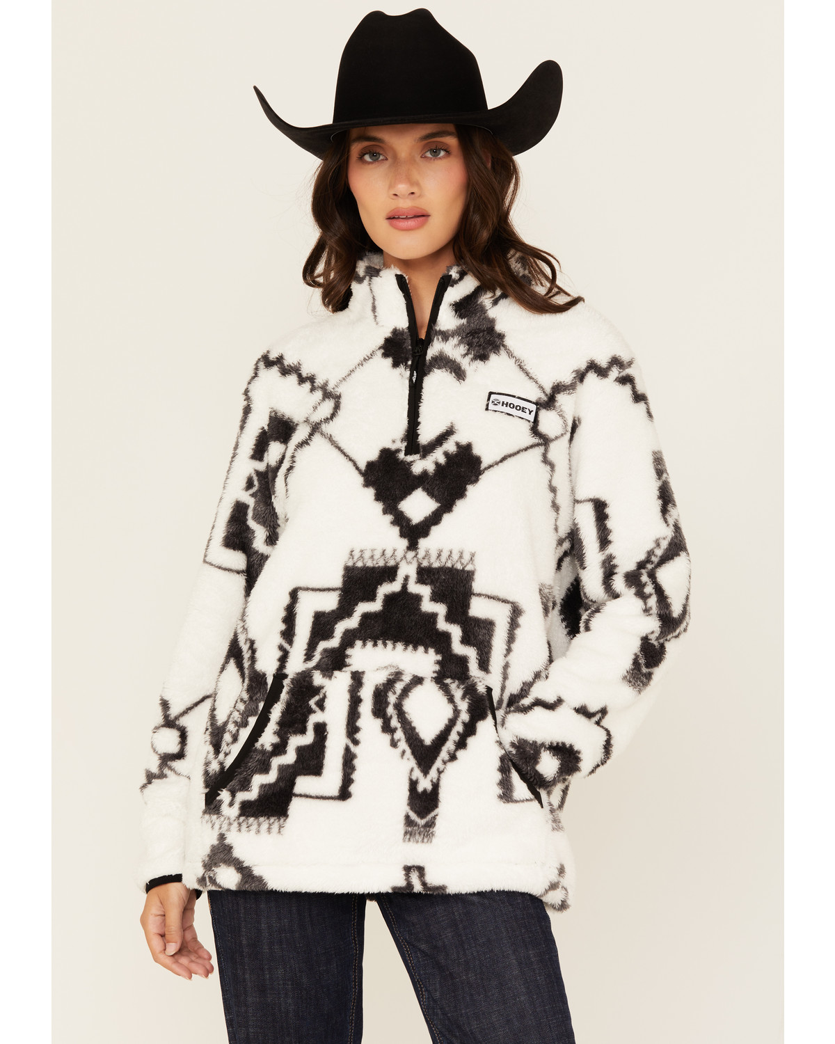 Hooey Women's Geo Print Fleece Pullover