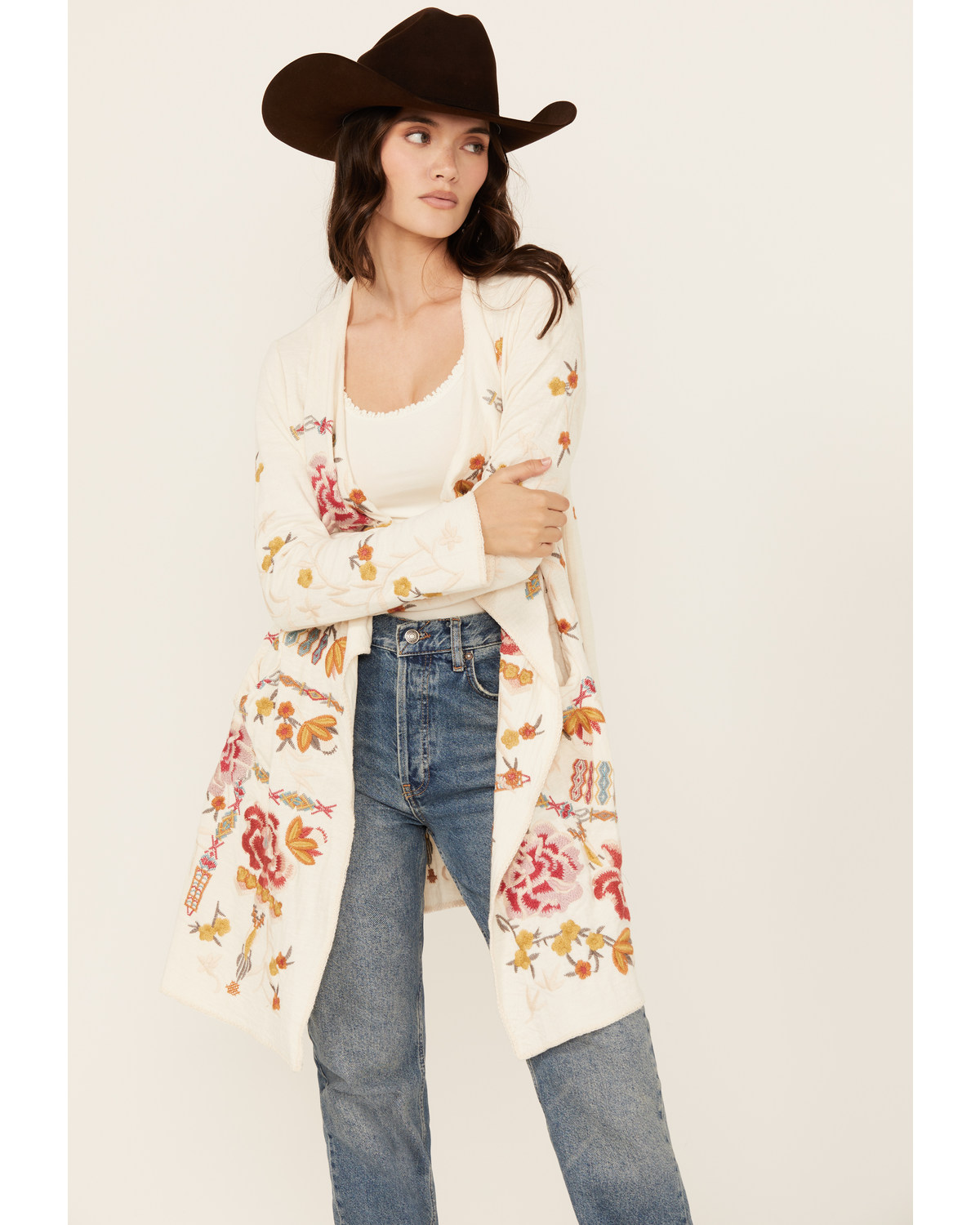 Johnny Was Women's Floral Embroidered Cardigan