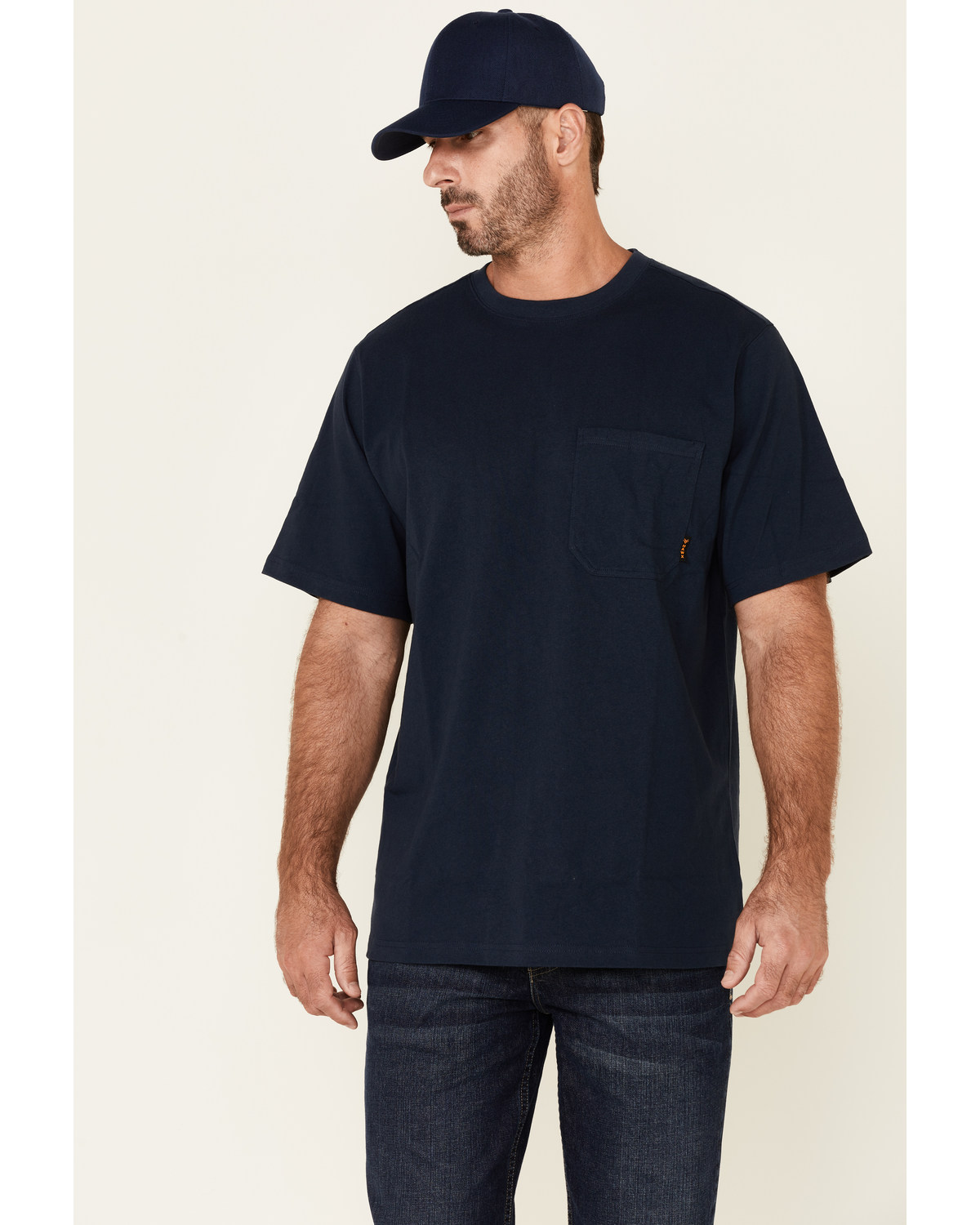 Hawx Men's Solid Navy Forge Short Sleeve Work Pocket T-Shirt