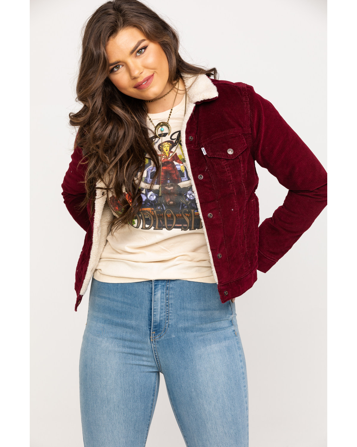 levis sherpa jacket red