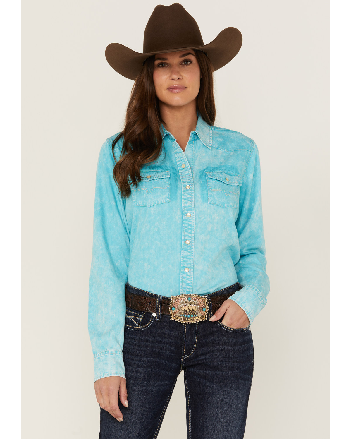 Kimes Ranch Women's KC Tencel Long Sleeve Pearl Snap Shirt