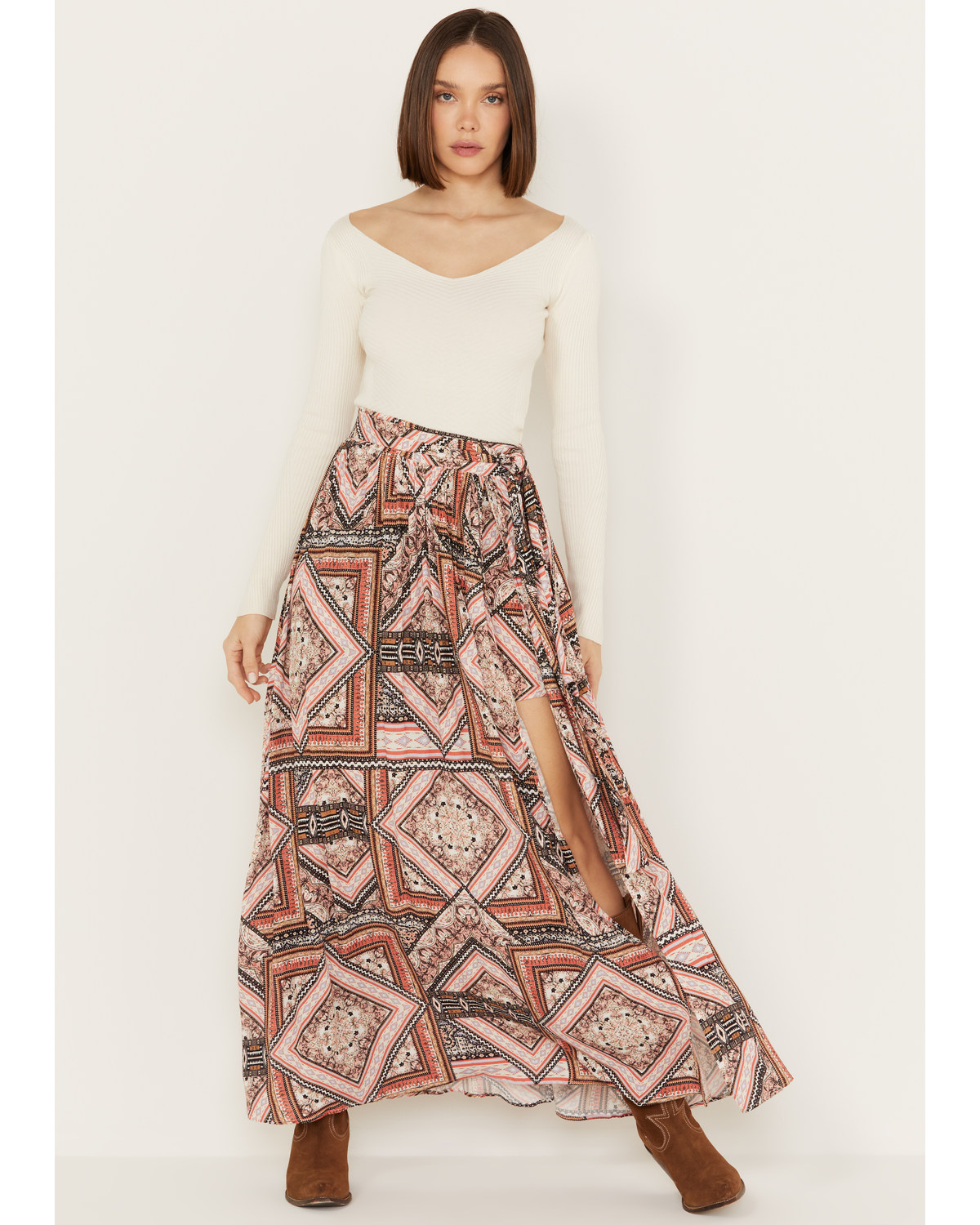 Shyanne Women's Printed Wrap Maxi Skirt