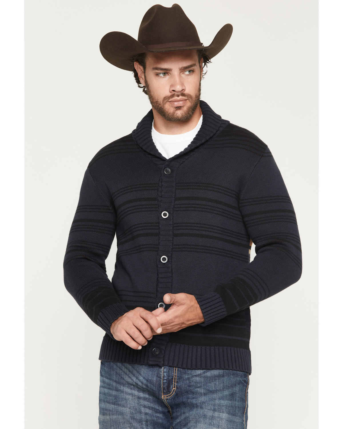 Pendleton Men's Tumal Ridge Multicolored Back Button-Down Sweater