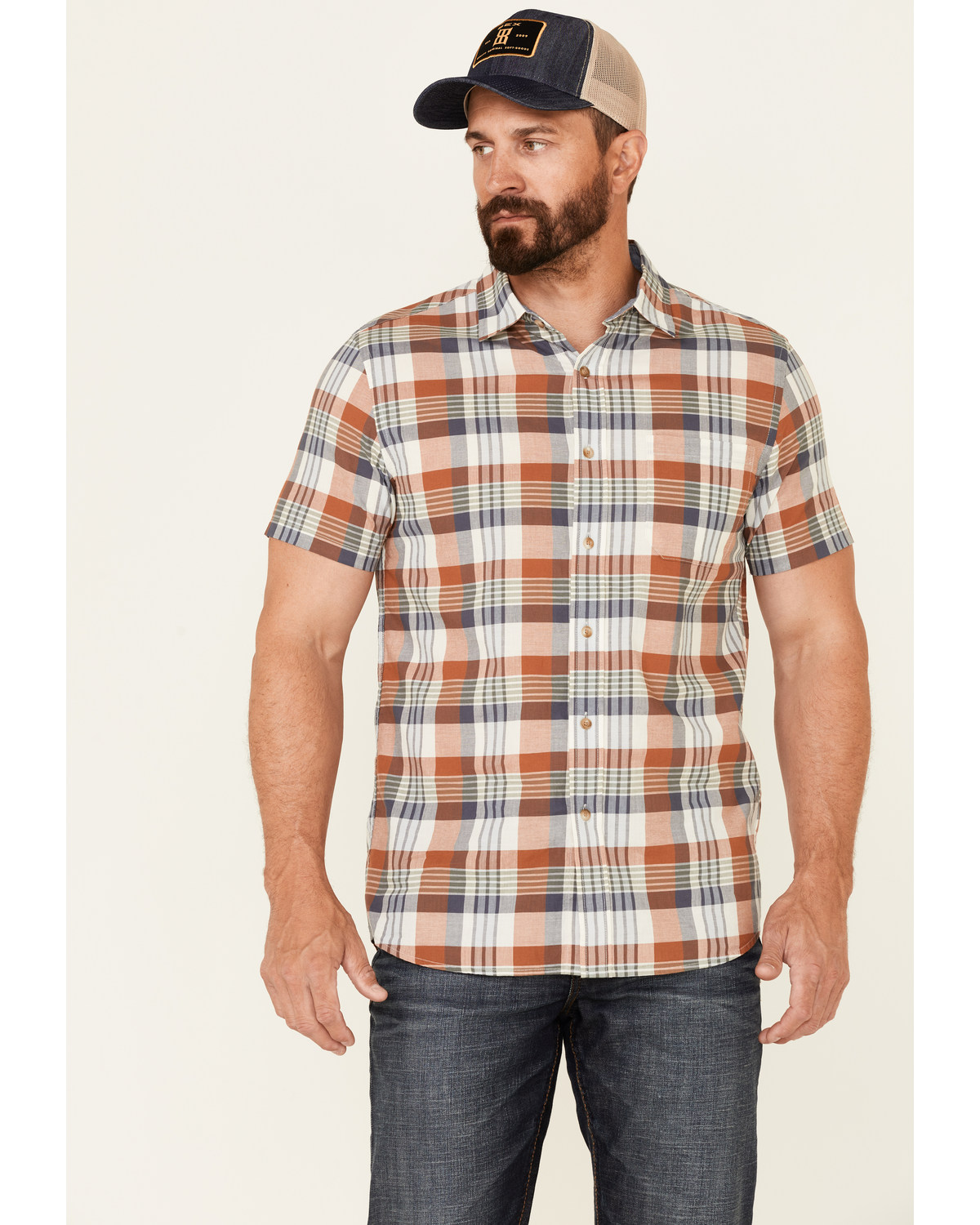 Pendleton Men's Truman Large Multi Plaid Print Short Sleeve Button Down Western Shirt