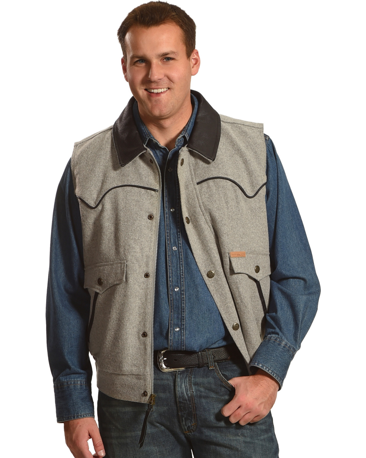 Powder River Outfitters Men S Charcoal Solid Wool Vest Boot Barn