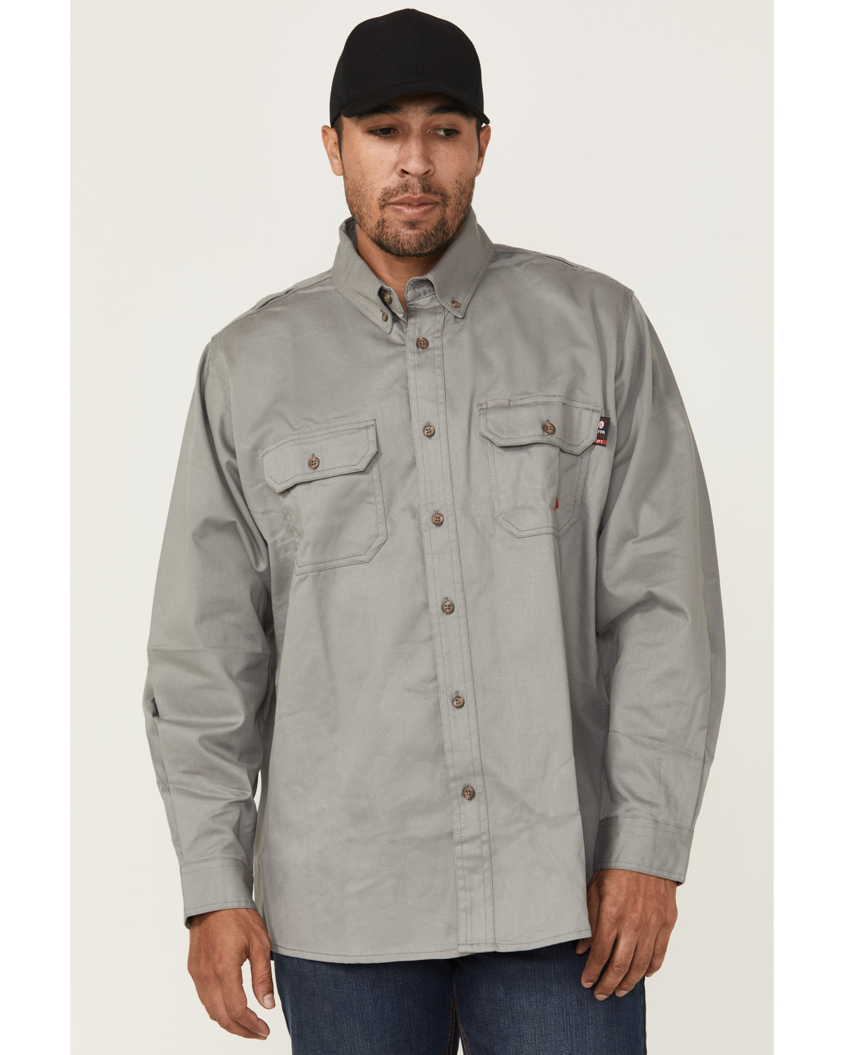 Forge Workwear Men's FR Solid Long Sleeve Button-Down Work Shirt