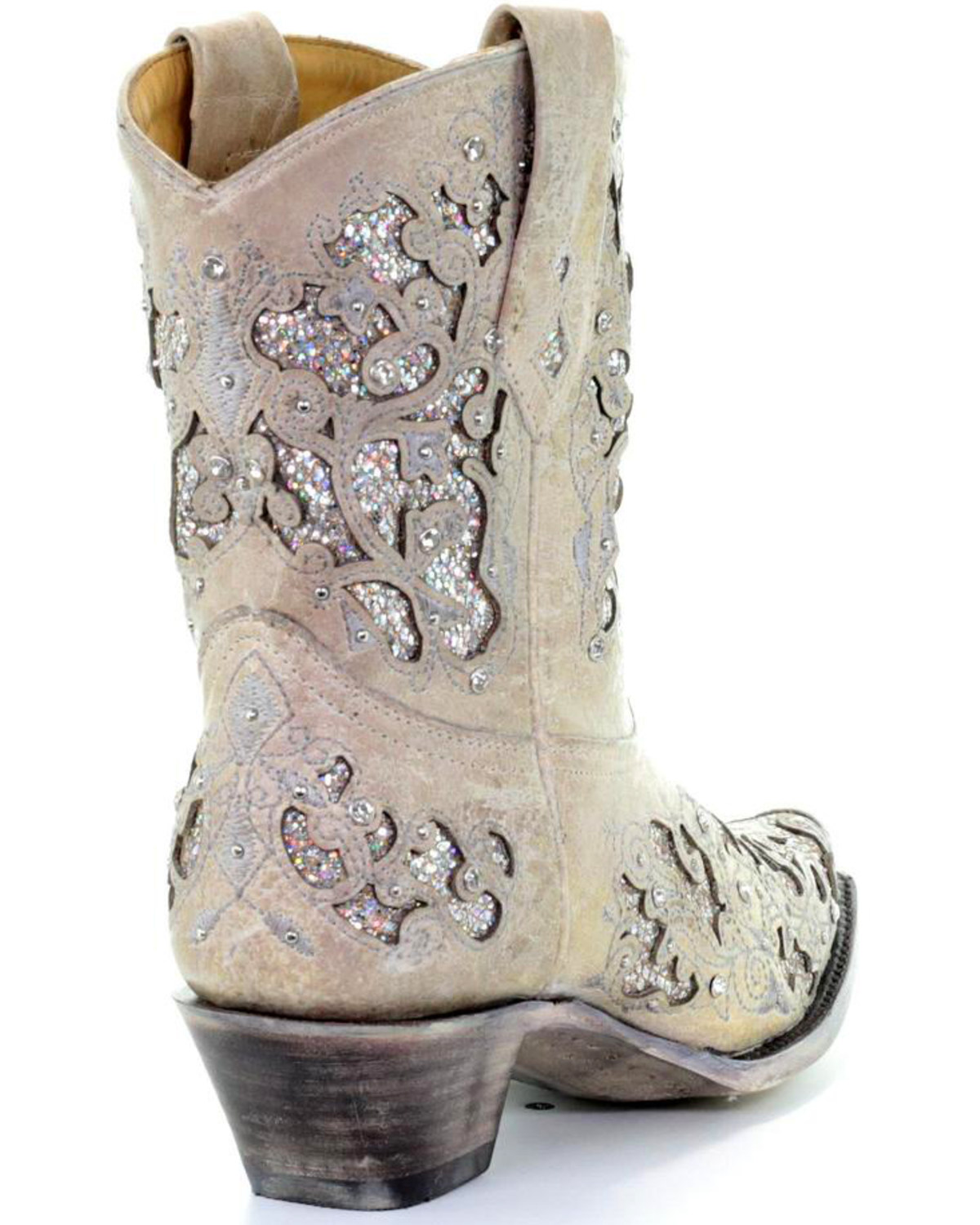 Corral Women's Metallic Glitter Inlay & Crystal Boots Snip Toe Boot