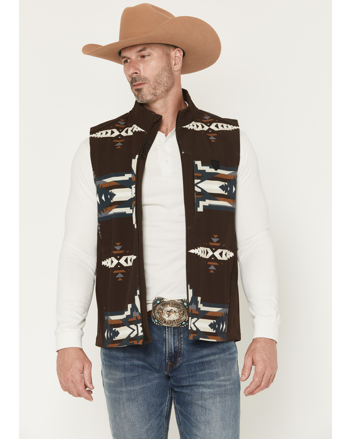 RANK 45® Men's Kapow Southwestern Print Insulated Bomber Vest