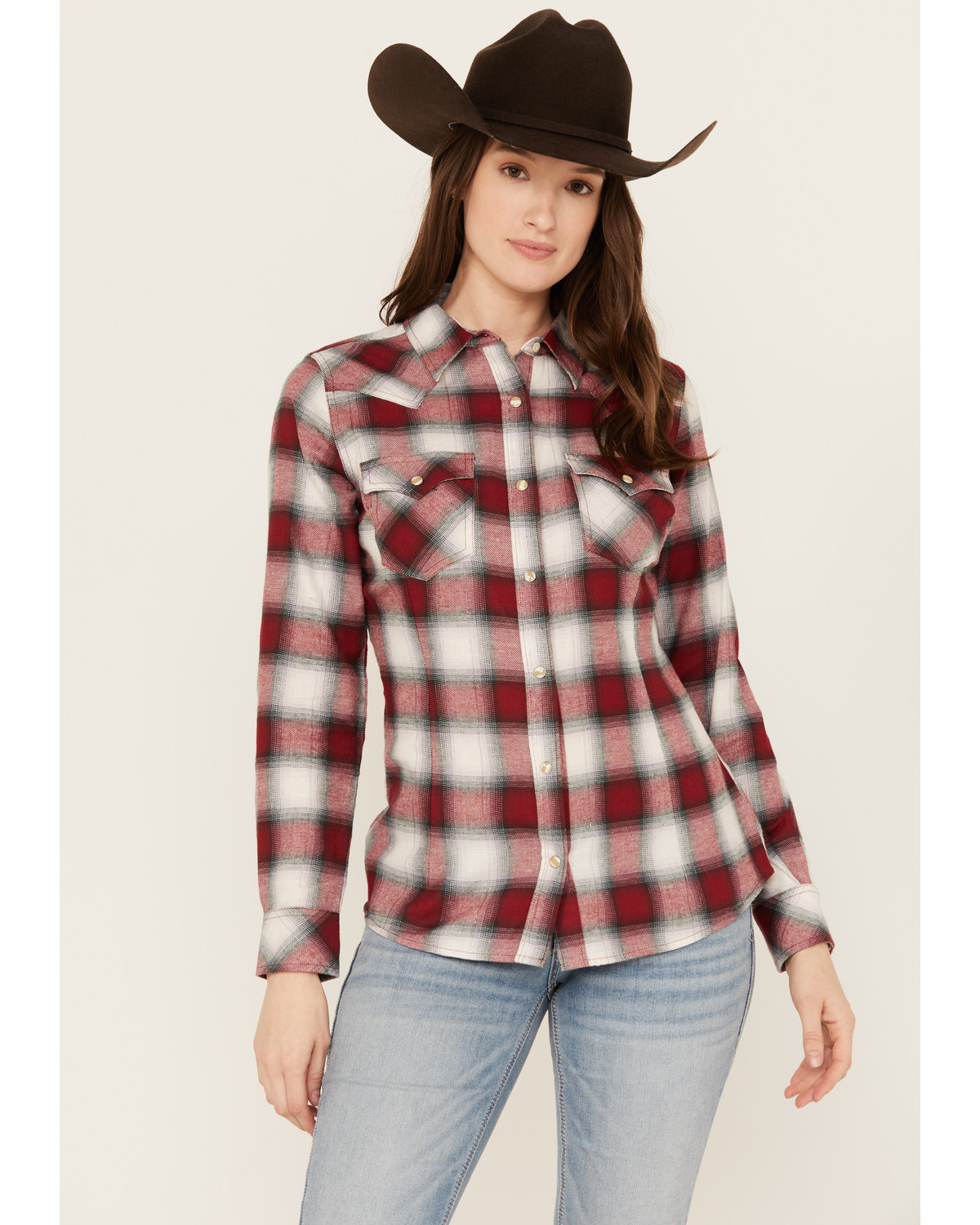 Wrangler Retro Women's Long Sleeve Snap Western Flannel Shirt