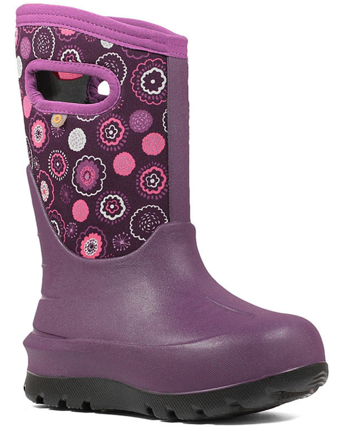 Bogs Boys Pink Neo Classic Bullseye Winter Boots Round Toe