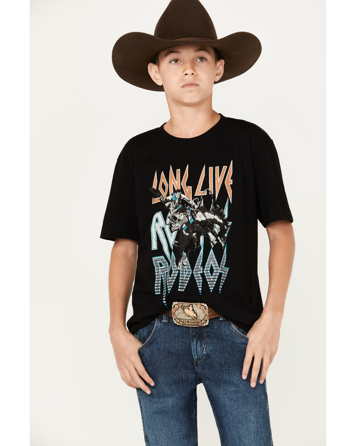 Cody James Boys' Long Live Cowboys Short Sleeve Graphic T-Shirt