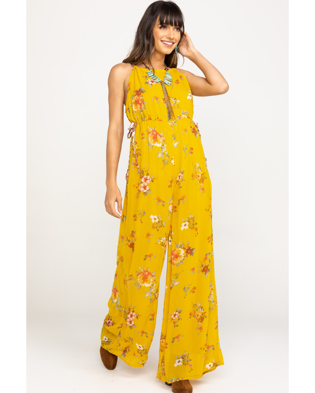 womens mustard jumpsuit